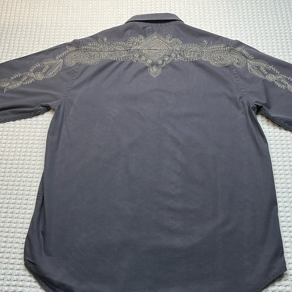 Lucky Brand Other - Lucky Brand Embroidered Back Shoulders Men’s Button Down Shirt Size Large